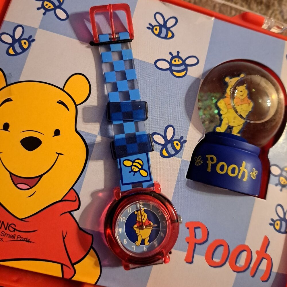 NIB Vintage SII Winnie The Pooh Watch &Snow Globe Set DISNEY - Picture 4 of 11